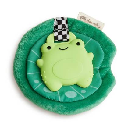 Itzy Ritzy Rattle Sweetie Crinkle - Frog: Silicone Baby Teether, 7" Height, 1.25 oz Weight