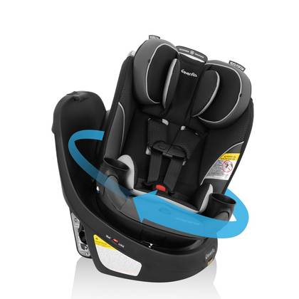 Evenflo Revolve 360 Slim 2-in-1 Rotational Convertible Car Seat - Canton Black: 33.6 lb, Minimum Rear Weight 4 lb, 16.75" Width