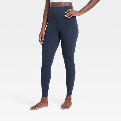 Women's Everyday Soft Ultra High-Rise 7/8 Leggings - All In Motion™ Navy Blue XL: Moisture Wicking, UPF 50+