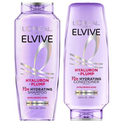 L'Oreal Paris Elvive Hyaluron Plump Shampoo & Conditioner Set - 25.2 fl oz: For Dry Hair, Paraben-Free, Deep Hydration