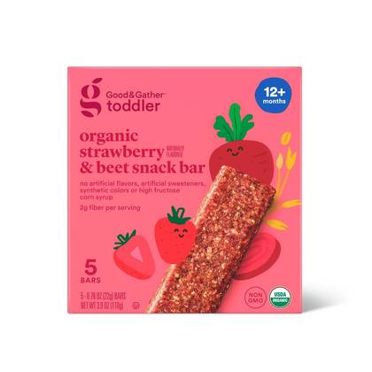 Organic Strawberry and Beet Snack Bars - 3.17oz/5ct - Good & Gather™: For Toddlers, Ready to Eat, Boxed