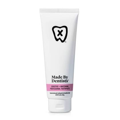 Made By Dentists Sensitive + Whitening Toothpaste - Fluoride Anticavity: Sulfate-Free Vegan Oral Care Mint 4.2oz