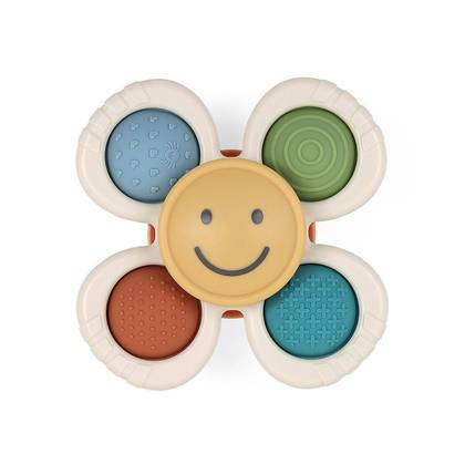 Itzy Ritzy Pop & Whirl Fidget Toy - Smile: Silicone, Fidget Spinner, 4.9 Inch, 0.213 lb