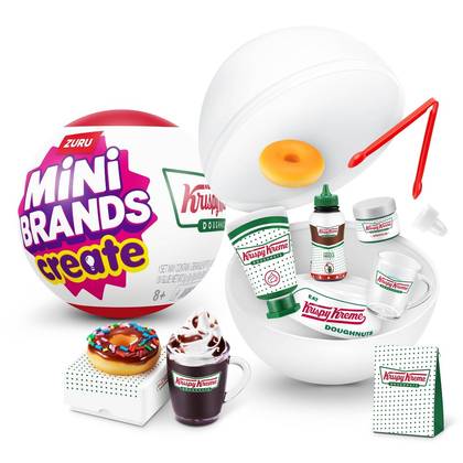 Mini Brands Krispy Kreme Create Series 1: Plastic Mini Figure, Includes Figures, 3.74 x 3.74 x 3.74 Inches