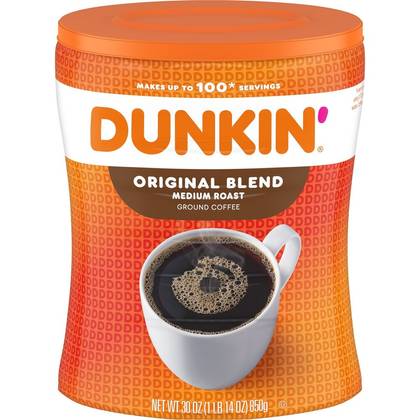 Dunkin' Original Blend Medium Roast Ground Coffee Canister - 30oz