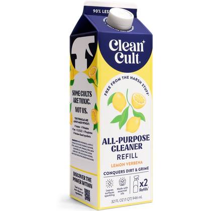 Clean Cult All Purpose Cleaner Refill - Lemon Verbena - 32 fl oz: Dye-Free, Paraben-Free, Phthalate-Free
