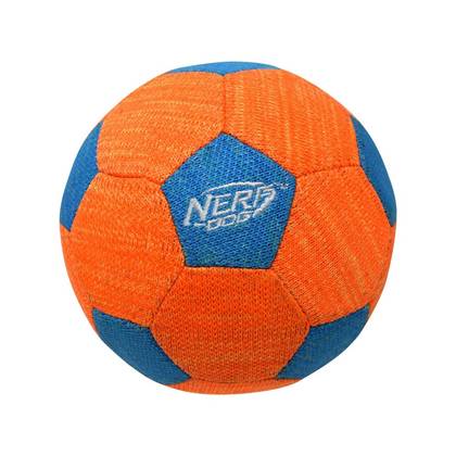 NERF X-Weave Soccer Squeak Ball Dog Toy - Orange/Blue - S: Foam, Nylon, Occupy, 0.23 Lbs