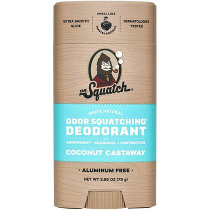 DR. SQUATCH Men's Natural Solid Deodorant Coconut Castaway - Aluminum-Free 2.65oz