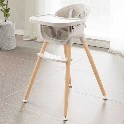 Fodoss 3-in-1 Wooden High Chair for Babies and Toddlers,Convertible Easy Clean Infant Highchair,Modern Design Silla para Comer De Bebe