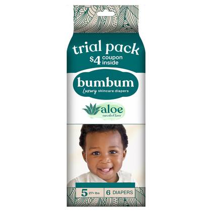 bumbum Luxury Skincare Disposable Diapers - Size 5 - 6ct