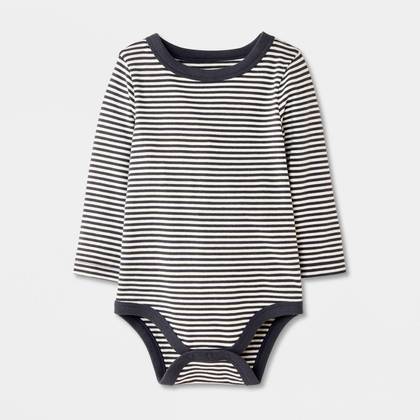 Baby Striped Long Sleeve Bodysuit - Cat & Jack™ Black/White 18M