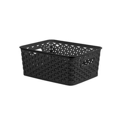 Y-Weave Small Decorative Storage Basket Black - Brightroom™: Polypropylene, Fits 11" Cube System, 4L Capacity