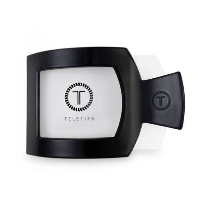 TELETIES Large Flat Square Hair Clip - Jet Black