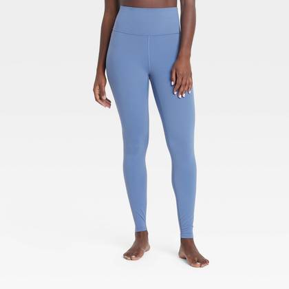 Women's Everyday Soft Ultra High-Rise Leggings - All In Motion™ Blue L: Moisture Wicking, Quick Drying, UPF 50+