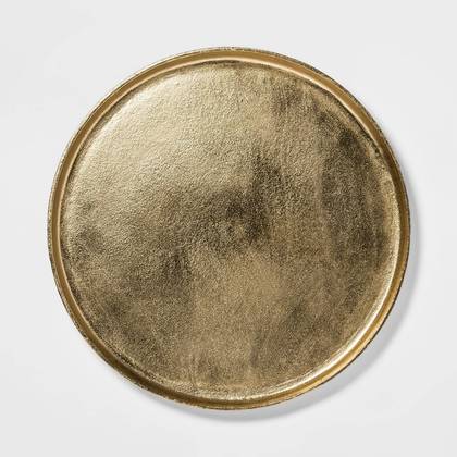 17.6" Round Aluminum Tray Gold - Threshold™