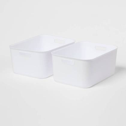 12.5L Brightroom Open Storage Tub White 2pk - Brightroom™
