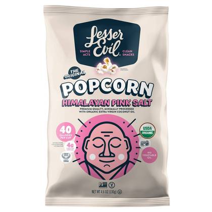 LesserEvil Organic Popcorn Himalayan Sea Salt - 4.6-oz