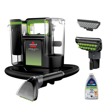 BISSELL Little Green Max Pet Hair Pick-Up Portable Carpet Cleaner 3857 - 3" Cleaning Path Black