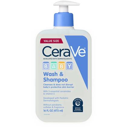 CeraVe Baby Gentle Bath Wash and Shampoo - 16 fl oz: Paraben-Free, Sulfate-Free, Alcohol-Free, Contains Hyaluronic Acid