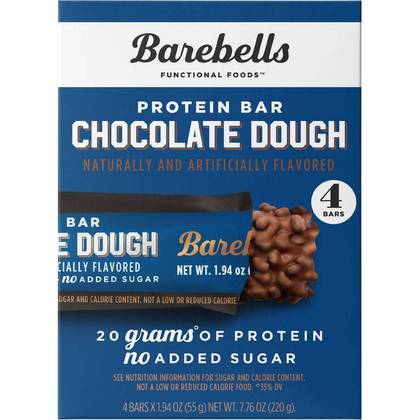 Barebells Nutrition Bars - Chocolate Dough - 4pk: 20g Protein, Chewy Texture, Ready to Eat