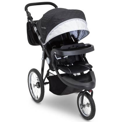 Jeep Cross-Country Sport Plus Stroller Jogger by Delta Children - Charcoal Galaxy: 27 lbs, Steel Frame, 50 lbs Capacity, 12" Front Wheel